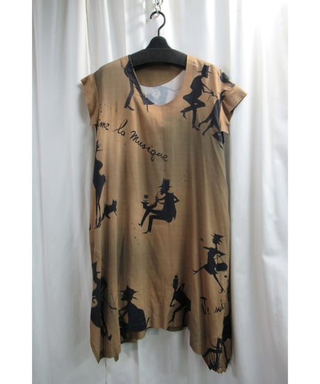 Y’s yohji yamamoto プリントデザイン アシメトリーワンピース（YT-D19-220）