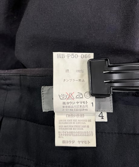 2000SS yohji yamamoto pour homme 2タックワイドパンツ（HB-P50-066）