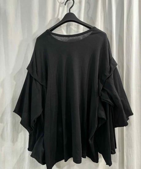 2023SS yohji yamamoto femme フリルスリーブカットソー（FZ-T13-084）
