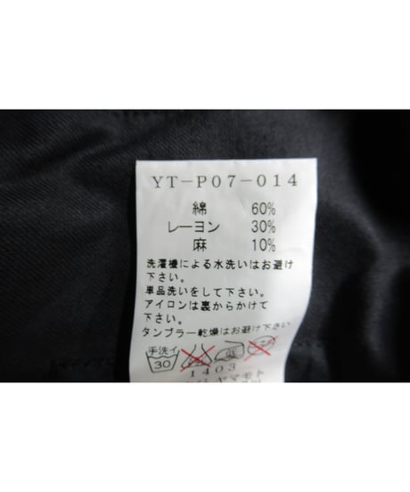 Y’s yohji yamamoto デニム風シンプルパンツ YT-P07-014