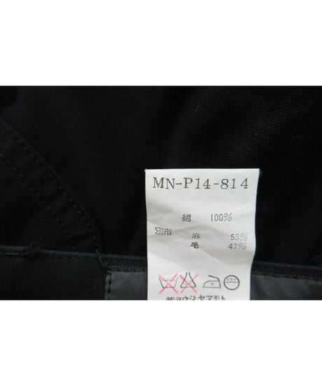 Y's for men yohji yamamoto 黒 異素材切り替えデザインパンツ MN-P14-814