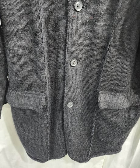 2020aw yohji yamamoto pour homme 黒 デザインニット  (HR-K74-193)