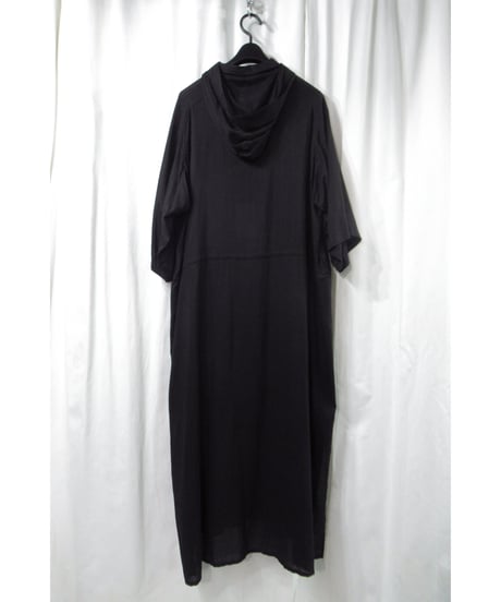 yohji yamamoto +noir フード付き ラグランスリーブデザイン ロングワンピース（ND-D08-213）