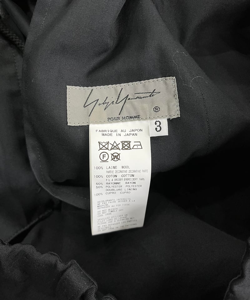 2020SS yohji yamamoto pour homme ヨウジ刺繡パンツ（HN-P9