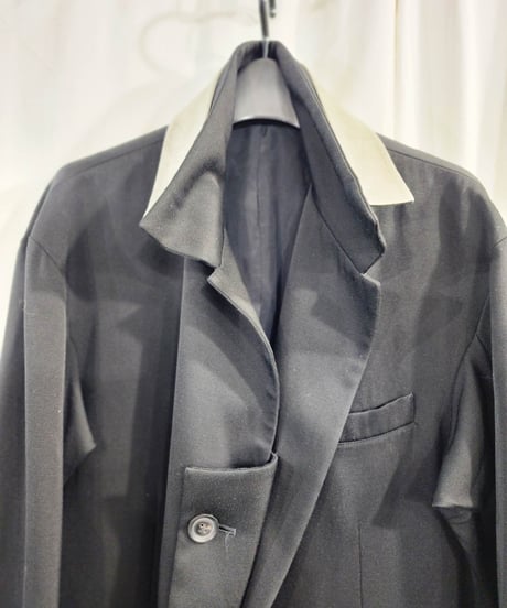 2017aw yohji yamamoto pour homme レザー襟デザインジャケット (HK-J24-108)
