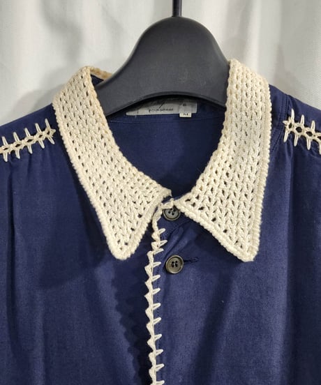 1991ss yohji yamamoto pour homme vintage アミセス紺  ブラウス   yy-アミセス-2