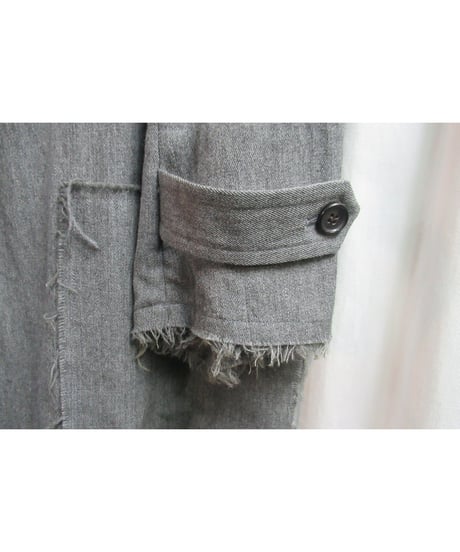 AD1994 COMME des GARCONS HOMME PLUS グレー 縮絨期 切りっぱなしハーフコート PC-040020