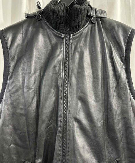 Y-3 yohji yamamoto フード付き羊革ベスト（3-V-215xxx）