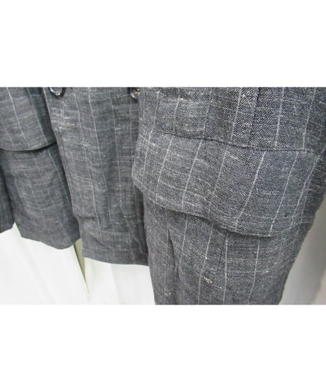 90’s yohji yamamoto pour homme vintage SAMPLE グレー ストライプデザインセットアップ（J16-233-1M）