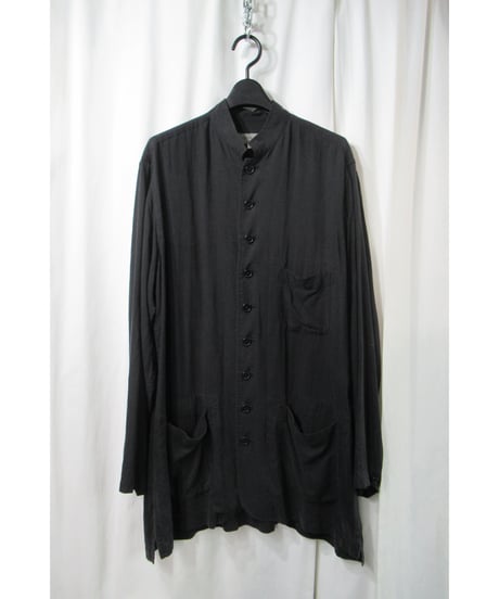 20ss yohji yamamoto pour homme パチポケットデザイン スタンドカラーブラウス（HN-B44-222）