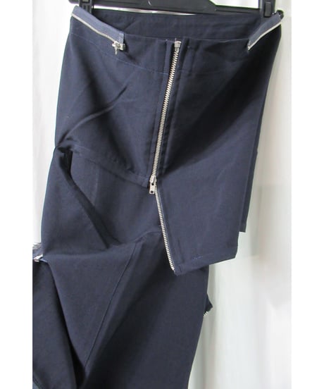 レア AD1991 COMME des GARCONS NOIR vintage 紺 変形ファスナーデザインワンピース GO-11014S