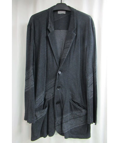 レア 13ss yohji yamamoto pour homme デザインプリントロングカットソージャケット HX-T71-558