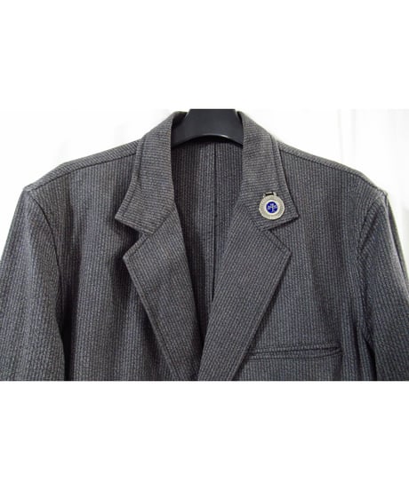 10ss yohji yamamoto pour homme グレー ストライプ ボタンデザイン コットンジャケット（HJ-J36-042）