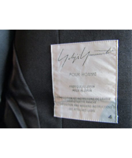 07aw yohji yamamoto pour homme 黒 タキシードクロス デザインジャケット HX-J30-105