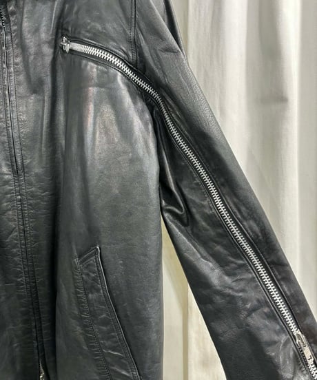 2004AW yohji yamamoto pour homme ファー付きファスナーレザーブルゾン（HJ-Y11-745）