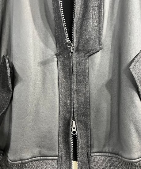 Y-3 yohji yamamoto PU合成革 ダブルジップブルゾン（3-J-088xxx）