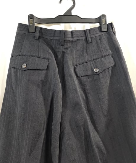 93AW yohji yamamoto femme 黒 ストライプワイドパンツ （FP-P01-131)