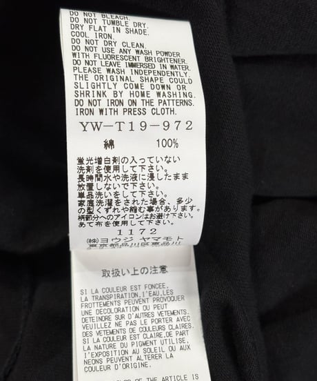 Y's yohji yamamoto プリントTシャツ（YW-T19-972）