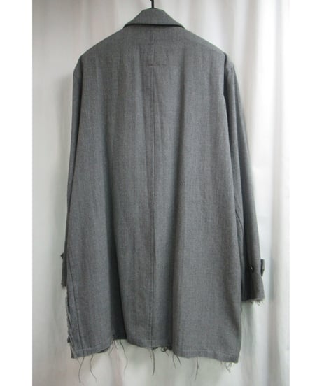 AD1994 COMME des GARCONS HOMME PLUS グレー 縮絨期 切りっぱなしハーフコート PC-040020