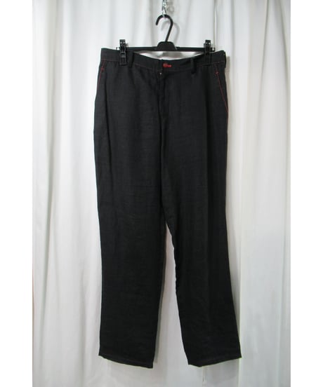 05ss yohji yamamoto pour homme 赤ボタン ステッチデザインパンツ（HY-P61-801）