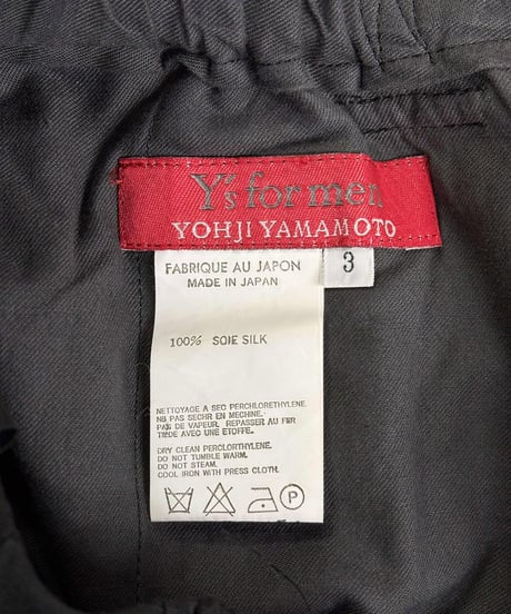 Y's for men yohji yamamoto 赤タグ シルクパンツ（MB-P53-454）