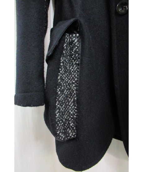 レア 04aw yohji yamamoto pour homme ギャングスター ツイード切替カバンロングジャケット HJ-J44-120