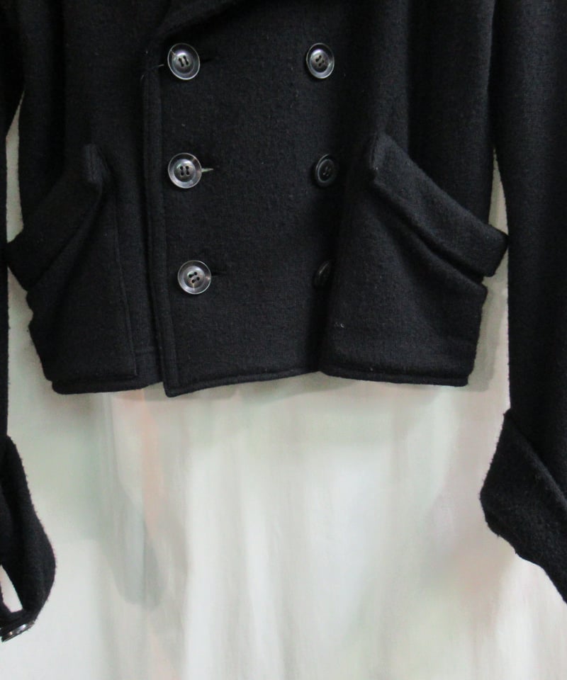 Y's yohji yamamoto 素材切り替えデザインショートPコート YP