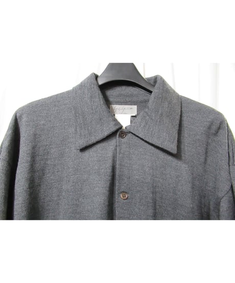美品 98aw yohji yamamoto pour homme vintage グレー ウールシンプルブラウス（HY-T35-975）