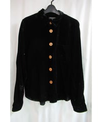 AD2002 COMME des GARCONS HOMME PLUS ラメ混ベロア 変わりボタンブラウス PG-B031