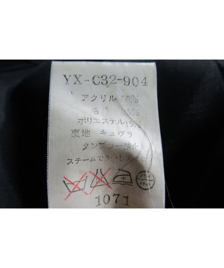 90's Y's yohji yamamoto vintage バックスリット ベルトデザイン シンプルロングコート（YX-C32-904）