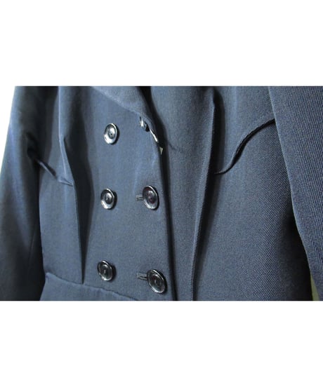 04aw yohji yamamoto femme 紺 ポケットデザイン ダブルジャケット（FJ-J06-803）
