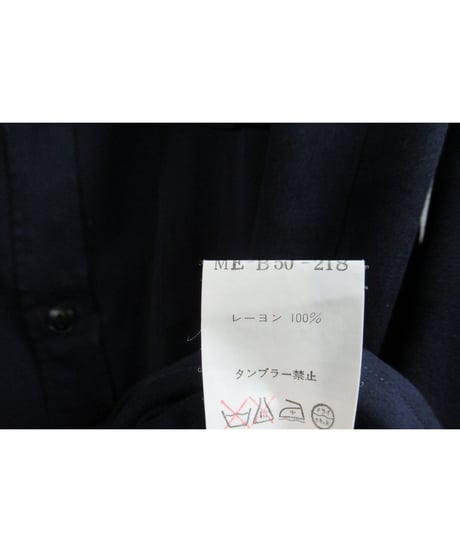 Y's for men yohji yamamoto 赤タグ 紺 ミリタリーシンプルブラウス ME-B50-218