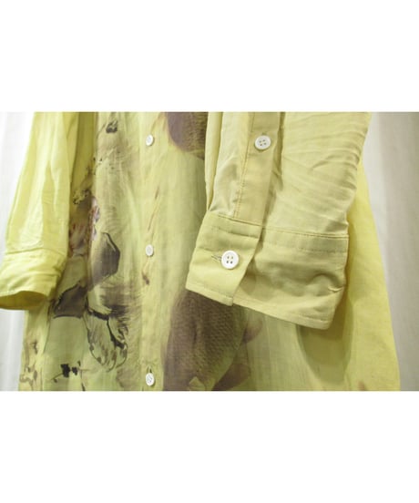 Ground Y yohji yamamoto 河鍋暁斎 鳥獣戯画プリント ロングブラウス（GN-B17-854）