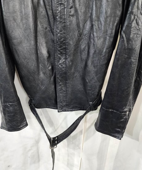 Y's for men  yohji yamamoto 黒 レザーブルゾン （MU-Y03-726）