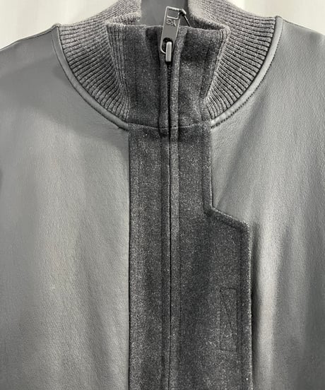 Y-3 yohji yamamoto PU合成革 ダブルジップブルゾン（3-J-088xxx）