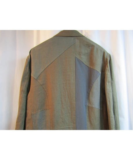 美品 12ss yohji yamamoto pour homme カーキ バック切替デザインジャケット HB-J33-804