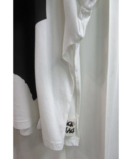 17ss BLACK and BLACK yohji yamamoto +noir 白 顔料プリントカットソー ND-T61-074