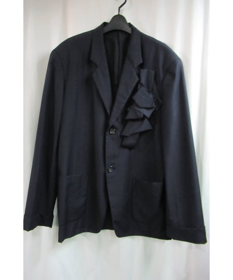 1987AW  yohji yamamoto pour homme vintage 紺 コサージュストライプセットアップ