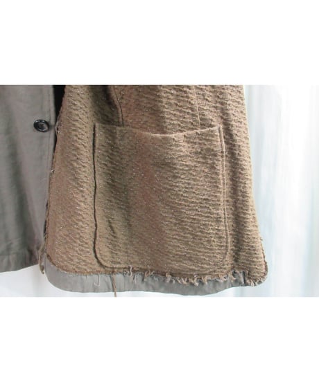 AD2002 COMME des GARCONS 茶 襟切替えデザインジャケット HG-J014