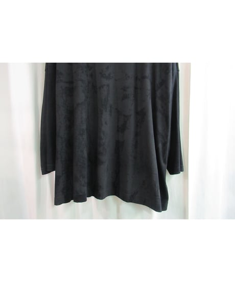 18aw B yohji yamamoto +noir 黒 顔料プリントデザインカットソー NV-T55-071