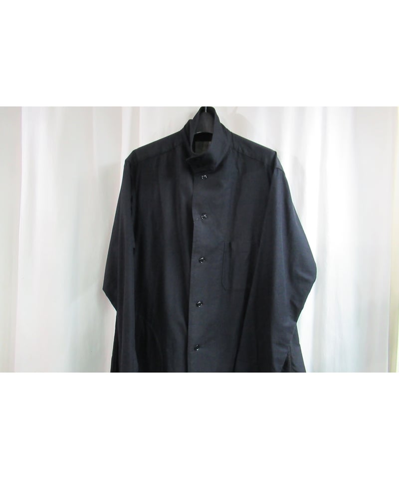 17ss yohji yamamoto pour homme スタンドカラーロングブラウス H...