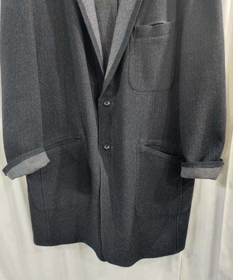Y's for men  yohji yamamoto チャコールグレー ストライプロングジャケット  (MJ-J06-110)