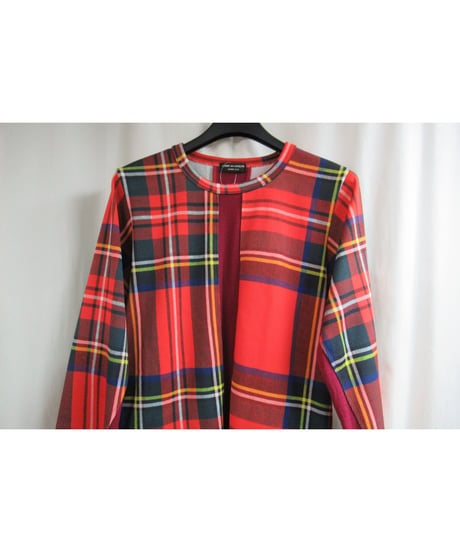 AD2000 COMME des GARCONS HOMME PLUS 素材切り替え チェックカットソー PT-040090