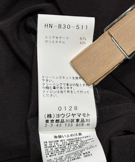 2020SS yohji yamamoto pour homme 内田すずめ プリント ロングブラウス（HN-B30-511）