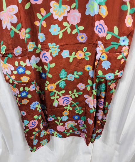 AD1996 COMME des. GARCONS 青山オリジナル  茶色 プリントワンピース (KX-615160)