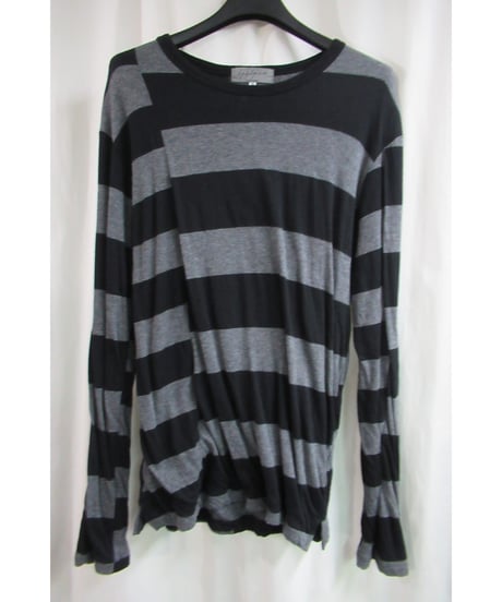 08ss yohji yamamoto pour homme ボーダー切り替えデザインカットソー HM-T35-085