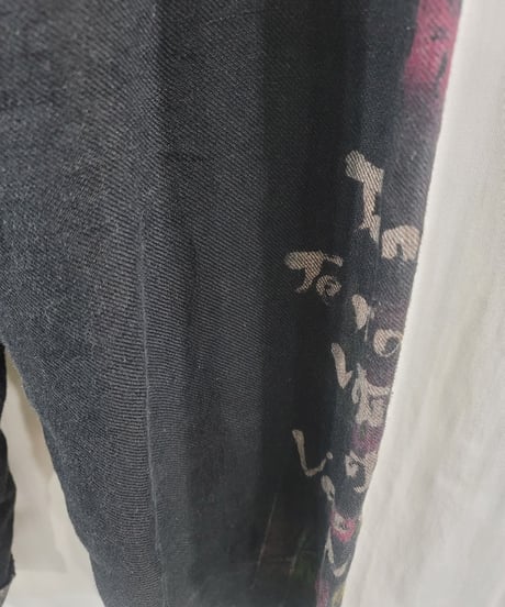 2020ss yohji yamamoto pour homme 麻 プリントパンツ(HN-P38-803)