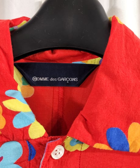 AD1996 COMME des. GARCONS 青山オリジナル 赤 プリントワンピース (KX-615190)