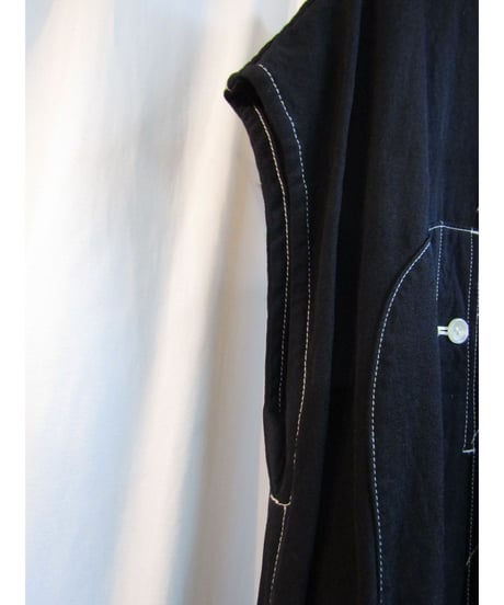 93aw yohji yamamoto femme vintage 製品染 ステッチデザインロングワンピース FP-D15-198