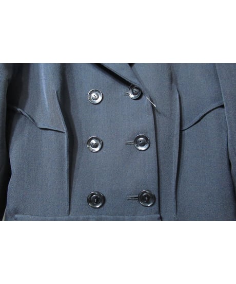 04aw yohji yamamoto femme 紺 ポケットデザイン ダブルジャケット（FJ-J06-803）